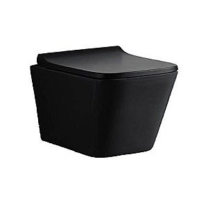 Унитаз подвесной CeramaLux NS5170MB черный матовый, безободковый, с крышкой микролифт купить в интернет-магазине Sanbest