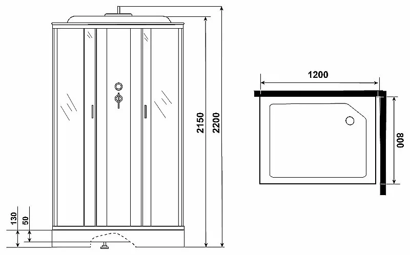 Душевая кабина Niagara Classic NG-43285-14QP 120x80 купить в интернет-магазине Sanbest