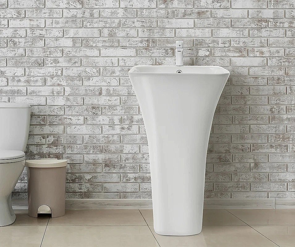 Раковина напольная WeltWasser WW LEERBACH 4543 GL-WT 45 белая купить в интернет-магазине Sanbest