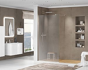 Душевое ограждение Cezares Liberta L-1-120 серый/профиль хром купить в интернет-магазине Sanbest