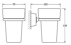 Держатель со стаканом FBS Vizovice VIZ 006 купить в интернет-магазине сантехники Sanbest