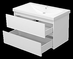 Тумба с раковиной Misty Алиса - 90 Э-Али01090-011П2Я белая для ванной в интернет-магазине Sanbest