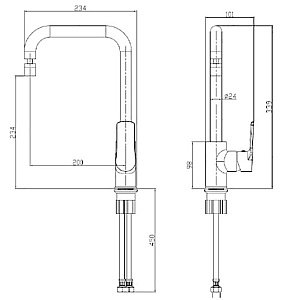 Смеситель для кухни Bien Torres 105 купить в интернет-магазине сантехники Sanbest