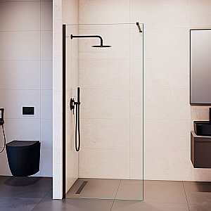 Душевая перегородка RGW Walk In WA-210B 80 351021008-14 стекло прозрачное/профиль черный купить в интернет-магазине Sanbest