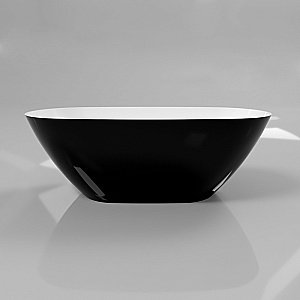 Ванна из искусственного камня WhiteCross Onyx D 160x75 черный/белый глянец купить в интернет-магазине Sanbest