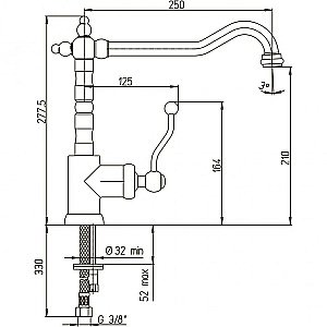Смеситель для кухни PAINI Duomo 88CR572KM хром купить в интернет-магазине сантехники Sanbest