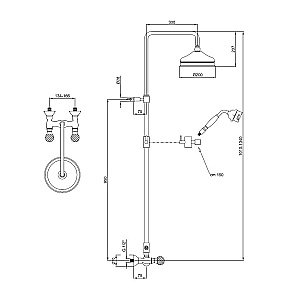 Душевая система Webert Karenina KA760405065 бронза купить в интернет-магазине сантехники Sanbest