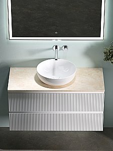 Тумба с раковиной Sancos SNOB R 100 со столешницей, белая матовый для ванной в интернет-магазине Sanbest