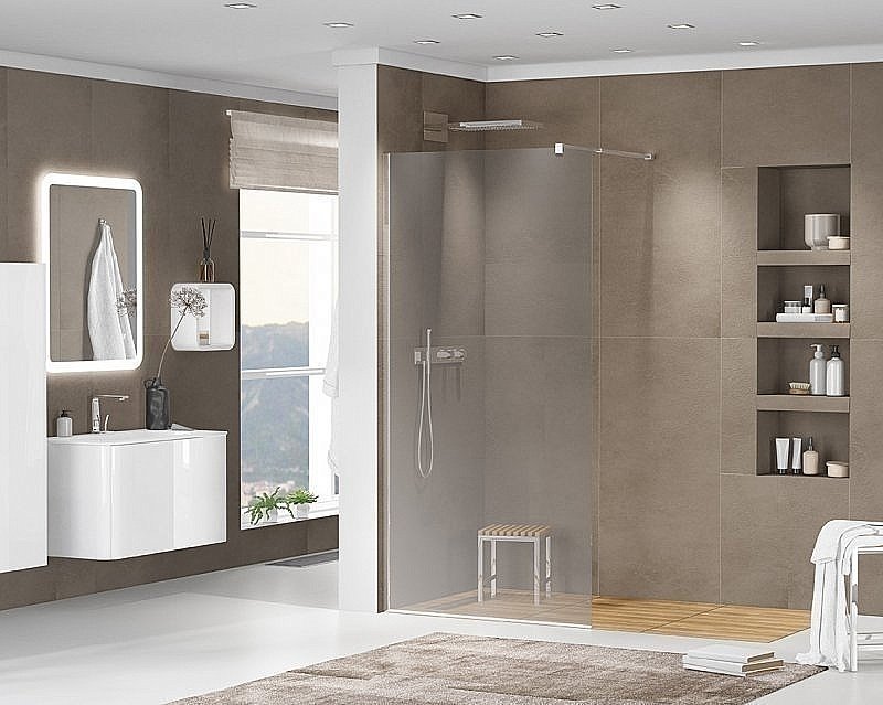 Душевое ограждение Cezares Liberta L-1-120 серый/профиль хром купить в интернет-магазине Sanbest