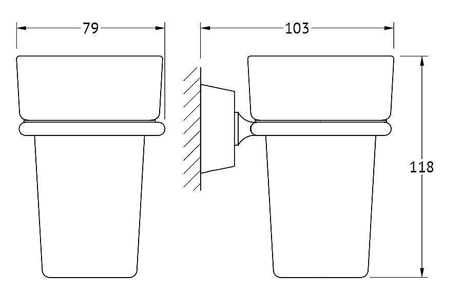 Держатель со стаканом FBS Vizovice VIZ 006 купить в интернет-магазине сантехники Sanbest