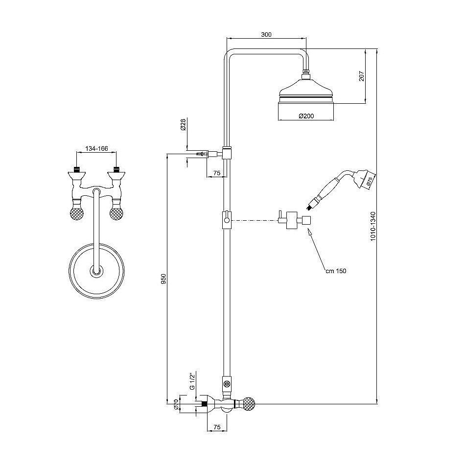 Душевая система Webert Karenina KA760405065 бронза купить в интернет-магазине сантехники Sanbest