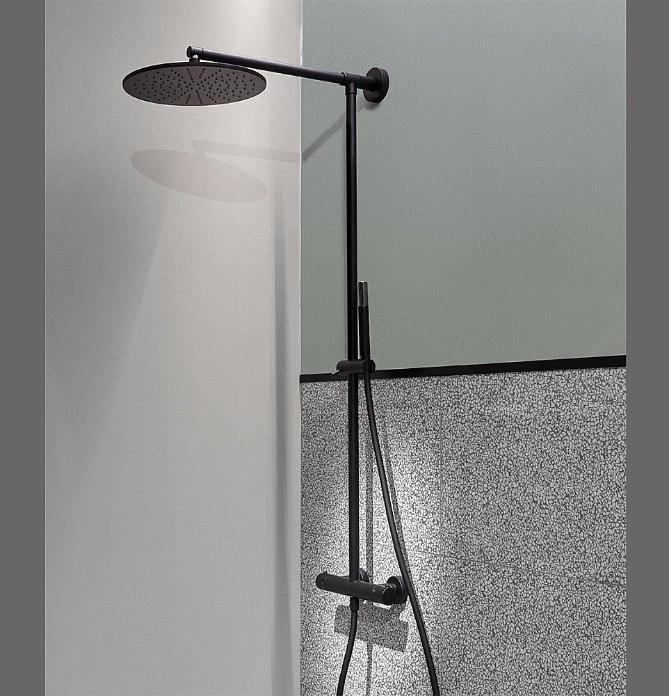 Душевая система Cisal LESS NEW LNC7801N40 черная матовая купить в интернет-магазине сантехники Sanbest