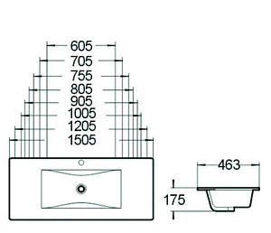 Раковина SantiLine 120,5 SL-2102 (120) белая купить в интернет-магазине Sanbest