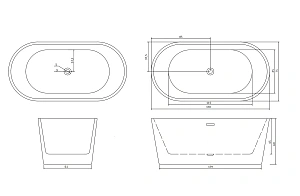 Ванна акриловая CeruttiSpa RESIA170II 10519 170x75 белая купить в интернет-магазине Sanbest