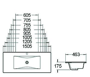 Раковина SantiLine 120,5 SL-2102 (120) белая купить в интернет-магазине Sanbest