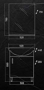 Тумба с раковиной  3 в 1 Grossman Eco Line 52 белый/светлое дерево для ванной в интернет-магазине Sanbest