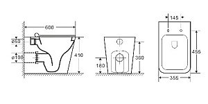 Комплект унитаза WeltWasser AMBERG 404 + GELBACH 002 MT-BL + AMBERG RD-BL кнопка черная купить в интернет-магазине Sanbest
