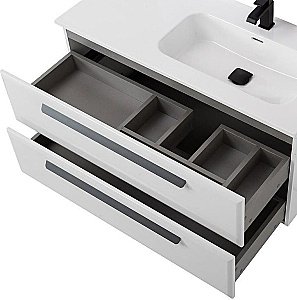 Тумба с раковиной Cezares ECO-CER-N 100 ECO-CER-N-1000-2C-SO-BL белая глянцевая левая/правая для ванной в интернет-магазине Sanbest