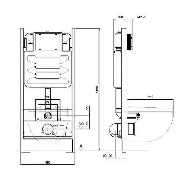 Унитаз с инсталляцией Aquatek Каир SET AQUATEK КАИР KKI/14 белый, с крышкой микролифт, безободковый купить в интернет-магазине Sanbest