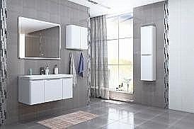 Тумба с раковиной Акватон Шерилл 105  белая глянцевая для ванной в интернет-магазине Sanbest