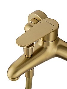 Смеситель для ванны с душевым гарнитуром WONZON & WOGHAND ALFA WW-AE3205-BG брашированное золото купить в интернет-магазине сантехники Sanbest