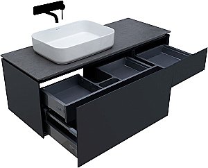 Тумба с раковиной Allen Brau INFINITY 120 1+1 антрацит матовый для ванной в интернет-магазине Sanbest