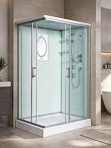 Душевая кабина WeltWasser WW500 LAINE XL 1204 с гидромассажем, профиль матовый хром/стекло прозрачное купить в интернет-магазине Sanbest