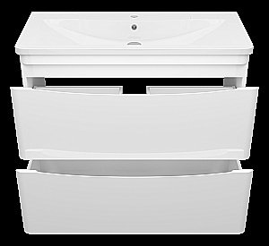 Тумба с раковиной Misty Атлантик -100 П-Атл-01100-0112Я белая для ванной в интернет-магазине Sanbest