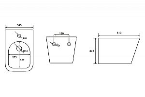 Биде подвесное ABBER Rechteck AC1250MB черное матовое купить в интернет-магазине Sanbest