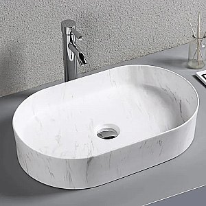 Раковина накладная CeruttiSpa 50 CR0055B MMW1 мрамор белый матовый купить в интернет-магазине Sanbest