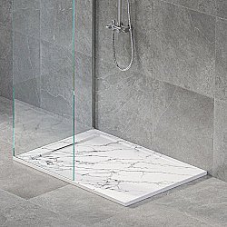 Душевой поддон RGW Stone Tray STL MW 52212810-15 80x100 белый мрамор купить в интернет-магазине Sanbest