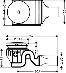 Сливной набор Hansgrohe Raindrain ‘90 XXL 60067000 купить в интернет-магазине сантехники Sanbest