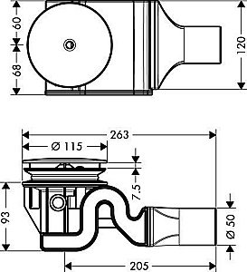 Сливной набор Hansgrohe Raindrain ‘90 XXL 60067000 купить в интернет-магазине сантехники Sanbest