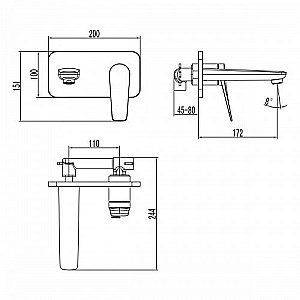 Смеситель для раковины Lemark Bronx LM3726GM купить в интернет-магазине сантехники Sanbest