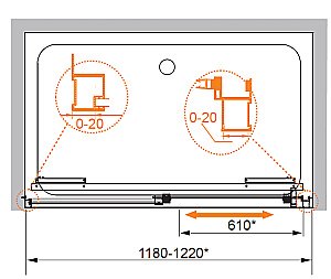 Душевая дверь Cezares Lux soft BF-1-120 купить в интернет-магазине Sanbest