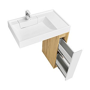 Тумба с раковиной Акватон Лондри 20 дуб сантана/белый для ванной в интернет-магазине Sanbest