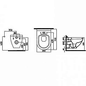 Унитаз подвесной Bien Harmony VP0B7 HRKA052N1VP0B7000 черный, с крышкой микролифт, безободковый купить в интернет-магазине Sanbest
