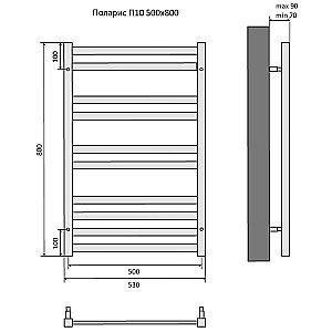 Полотенцесушитель Aquatek Поларис П10 50х80 AQ KO1080CH хром купить в интернет-магазине сантехники Sanbest