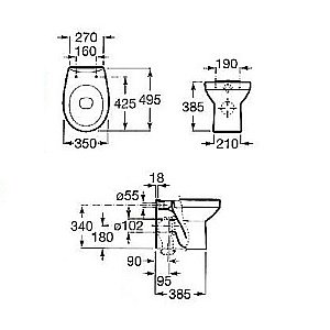 Унитаз приставной Roca Victoria 347396000 купить в интернет-магазине Sanbest