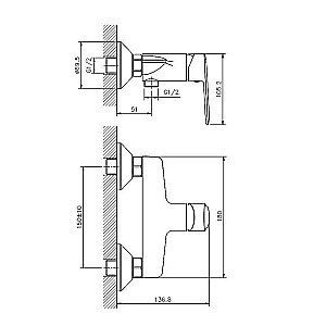 Смеситель для душа Koller Pool Line LN0450 купить в интернет-магазине сантехники Sanbest