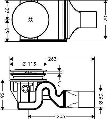 Сливной набор Hansgrohe Raindrain ‘90 XXL 60067000 купить в интернет-магазине сантехники Sanbest