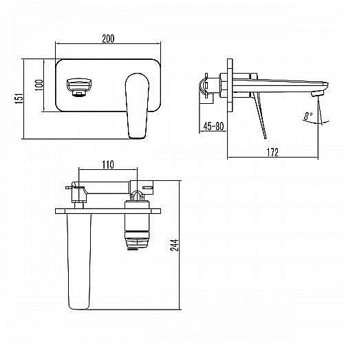 Смеситель для раковины Lemark Bronx LM3726GM купить в интернет-магазине сантехники Sanbest