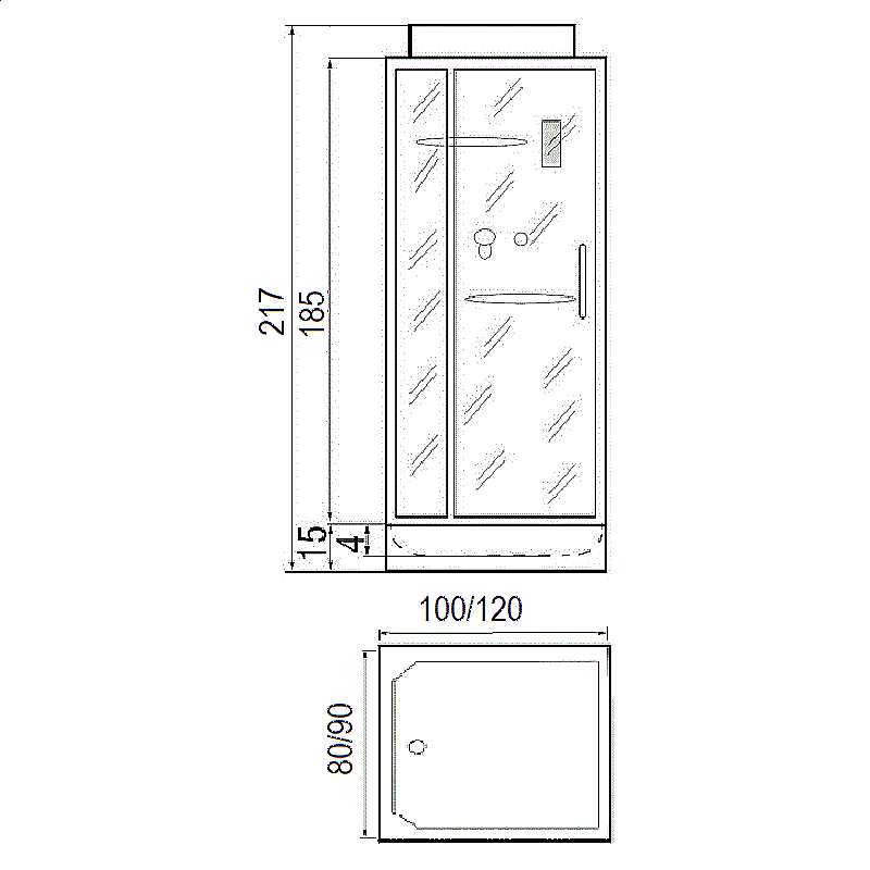 Душевая кабина River Tana 120x90 купить в интернет-магазине Sanbest