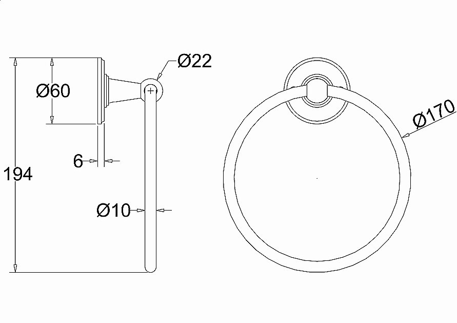 Полотенцедержатель Burlington A3 GOLD золото купить в интернет-магазине сантехники Sanbest