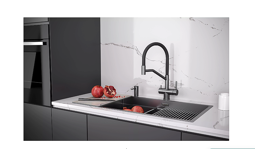 Смеситель для кухни Paulmark Rubert Ru213175-GM вороненая сталь купить в интернет-магазине сантехники Sanbest