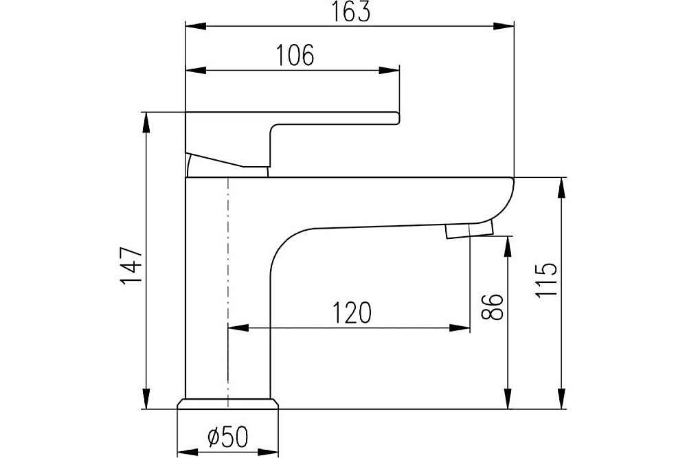 Смеситель для раковины Rav-Slezak VLTAVA VT426.5CMAT черный купить в интернет-магазине сантехники Sanbest