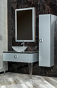 Консоль с раковиной и столешницей Armadi Art LUCIDO 100 серебро для ванной в интернет-магазине сантехники Sanbest