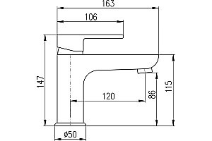 Смеситель для раковины Rav-Slezak VLTAVA VT426.5CMAT черный купить в интернет-магазине сантехники Sanbest