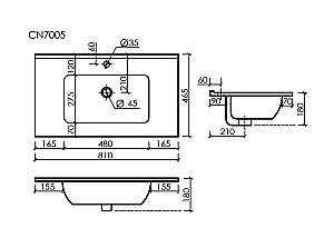 Тумба с раковиной Sancos CODE CD80GP/CN7005 80 серая платина для ванной в интернет-магазине Sanbest