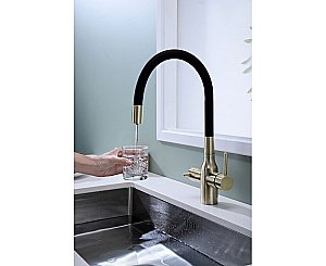 Смеситель для кухни Paulmark Salix Sa213419-BR бронза/черный купить в интернет-магазине сантехники Sanbest